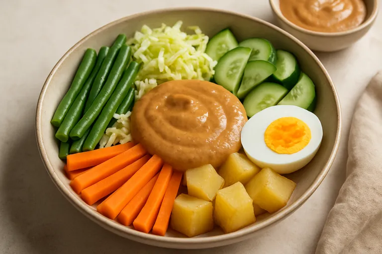 Belangrijkste ingrediënten en pindasaus