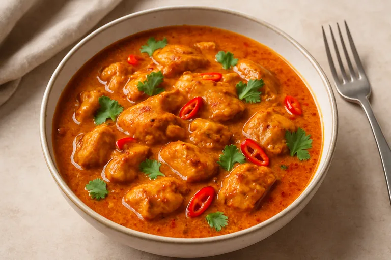 Pittige curry met kip