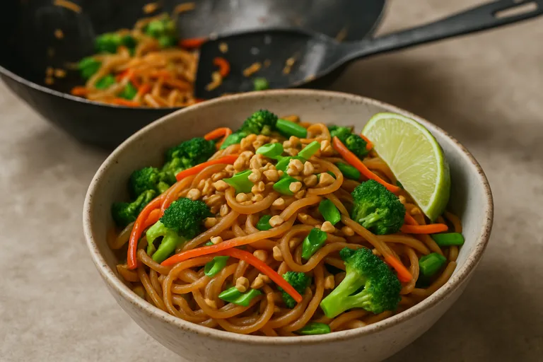 Razendsnel pad thai uit de wok met knapperige groente en frisse limoen