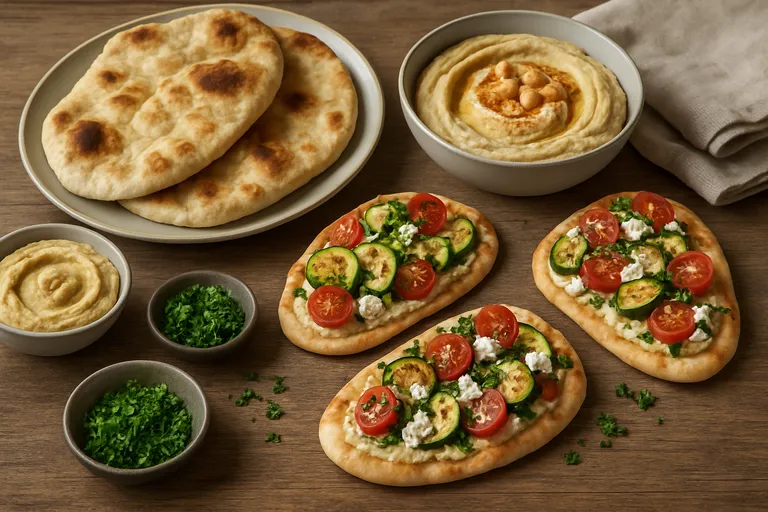 Recepten en beleg met naanbrood