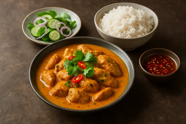 Serveren en combinaties voor thaise gerechten met kip