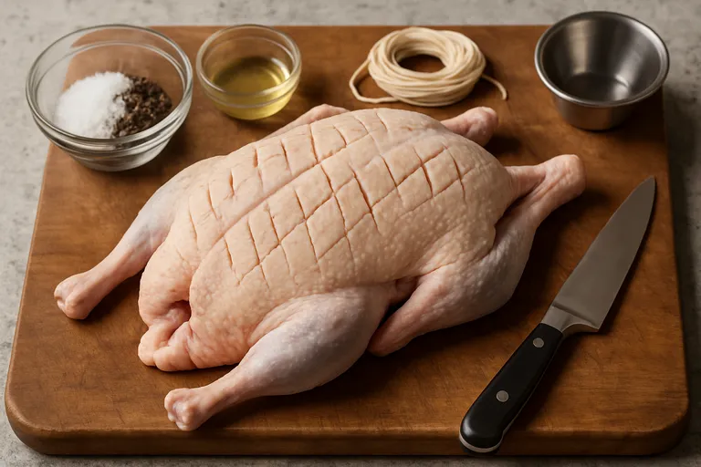 Voorbereiding voor hele eend bereiden