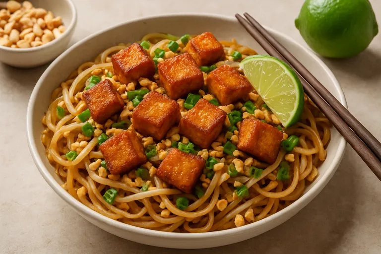 Zo maak je vega pad thai met knapperige tofu, tamarinde en limoen